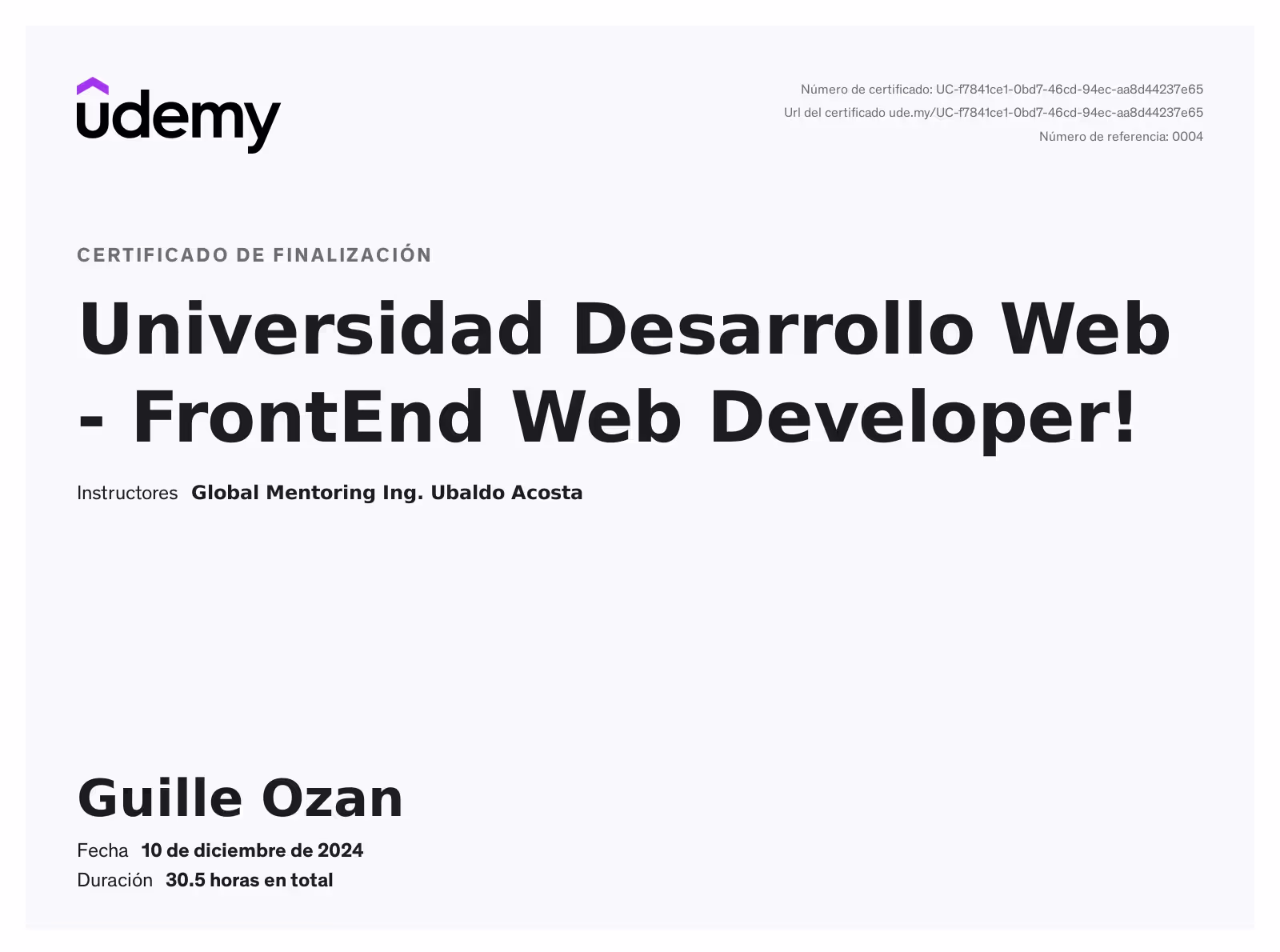 Certification